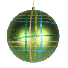 Елочная фигура Шар в клетку 30 см, цвет зеленый мульти