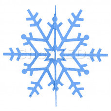 Елочная фигура Снежинка резная 3D, 31 см, цвет синий