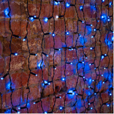Гирлянда "Светодиодный Дождь" 2х3м, эффект мерцания, черный провод, 220В, диоды СИНИЕ
