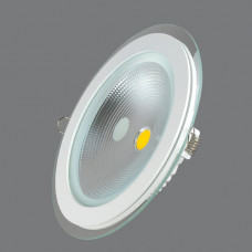 703R-15W-3000K Светильник встраиваемый,круглый,со стеклом,LED,15W